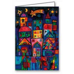 Weihnachtssterne über der Stadt